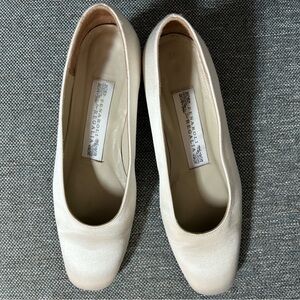 Bridal pumps - off white duchess silk satin, size 7